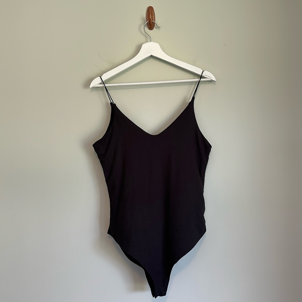 Basic black spaghetti strap bodysuit